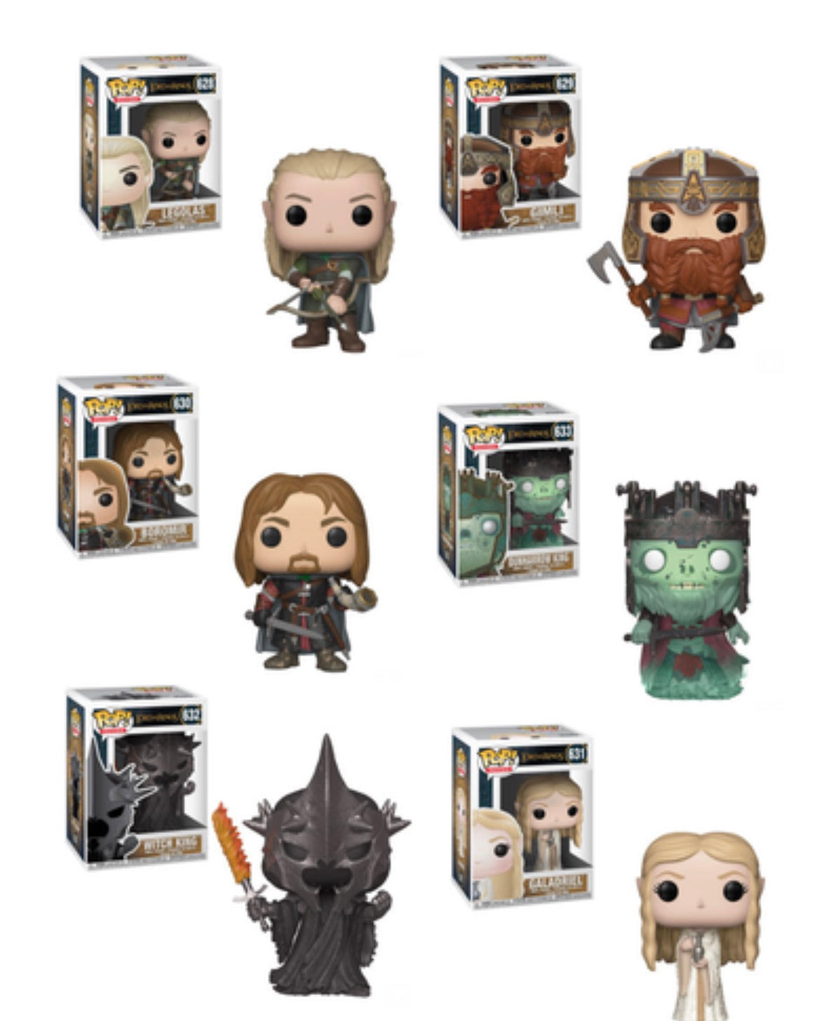 LORD OF THE RINGS FUNKO POP! COMPLETE SET OF 6 (PRE-ORDER)