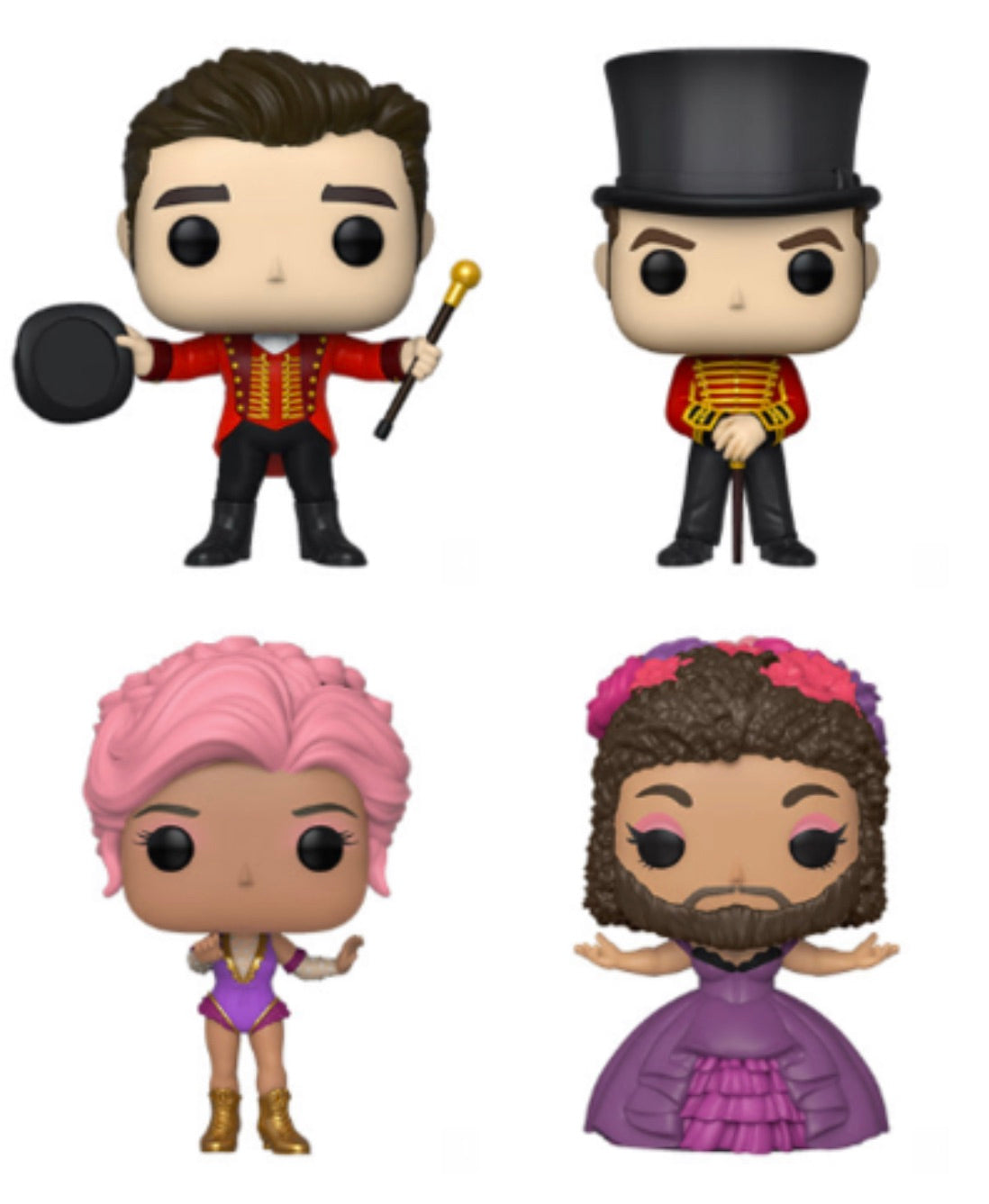 THE GREATEST SHOWMAN FUNKO POP! COMPLETE SET OF 4 (IN STOCK)